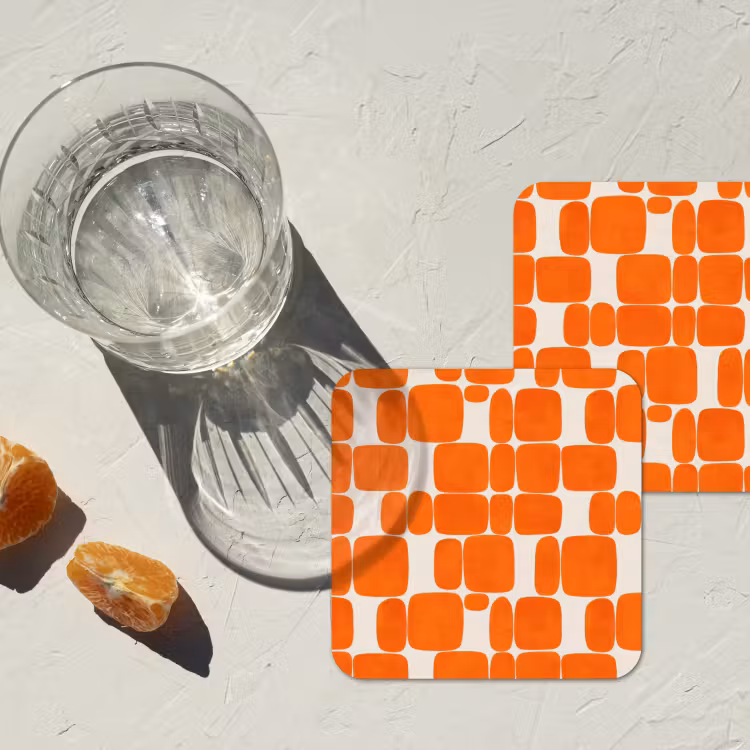 Onderzetter​ - Patroon - Retro - Oranje — 3