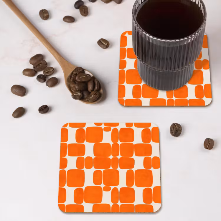 Onderzetter​ - Patroon - Retro - Oranje — 4