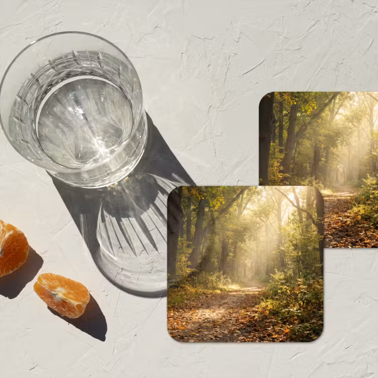 Onderzetter - Zonlicht - Bospad - Bomen — 3