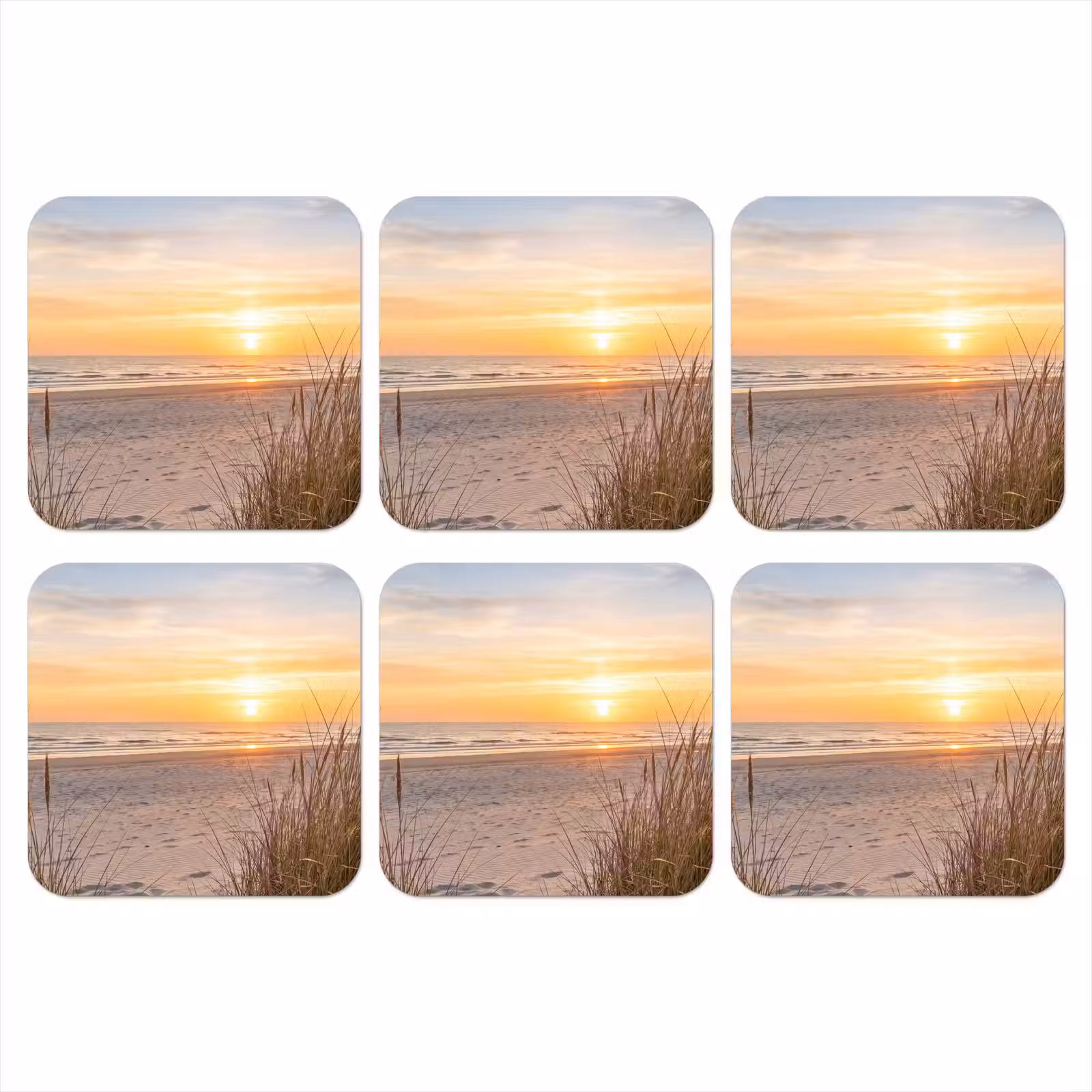 Onderzetter​ - Zonsondergang - Duinen - Zee — 1