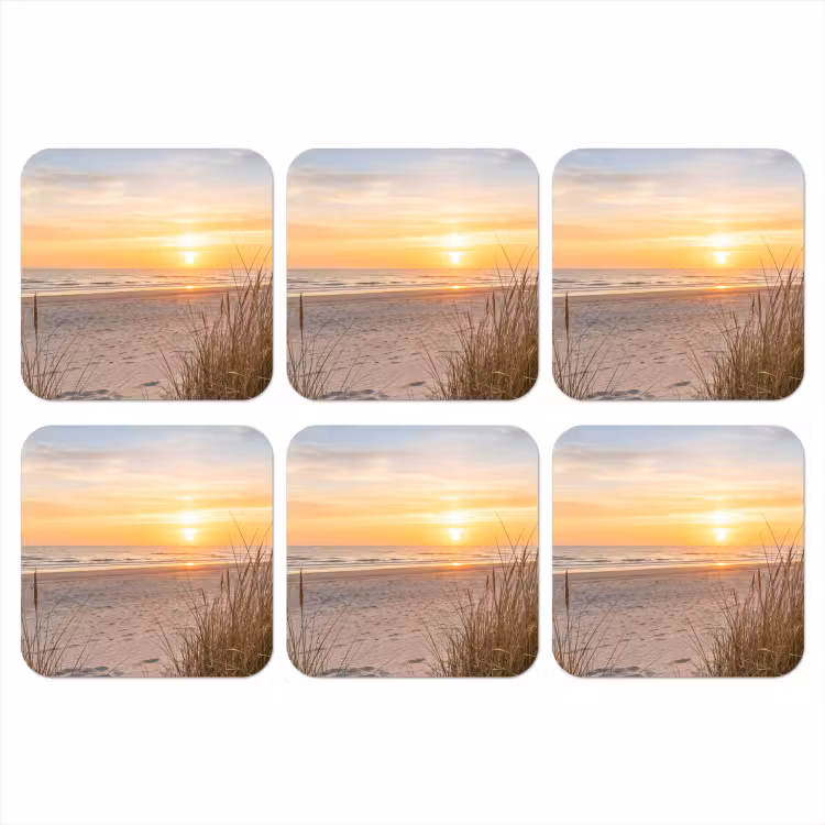 Onderzetter​ - Zonsondergang - Duinen - Zee — 1