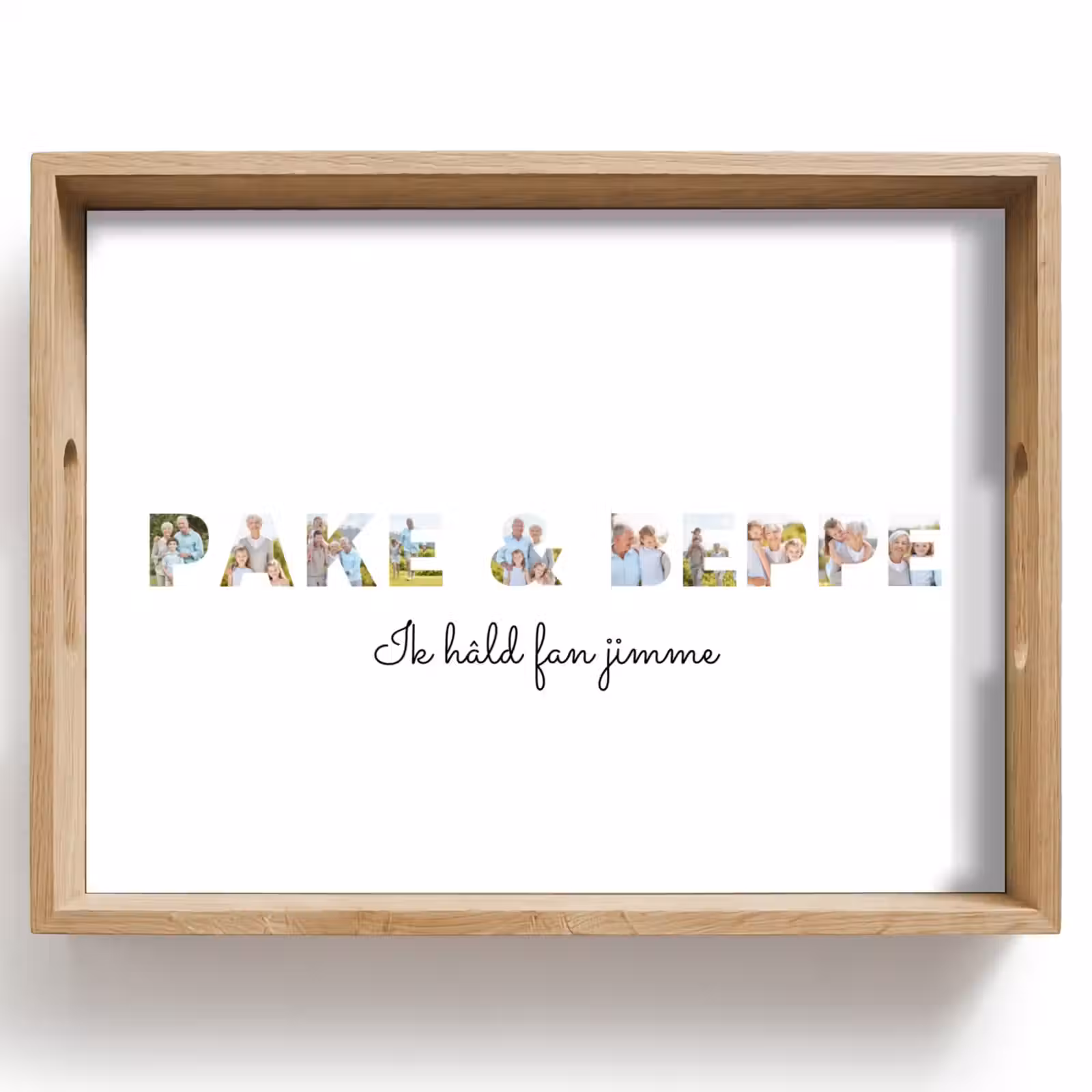 Gepersonaliseerd dienblad - Pake & Beppe - Lettercollage — 1