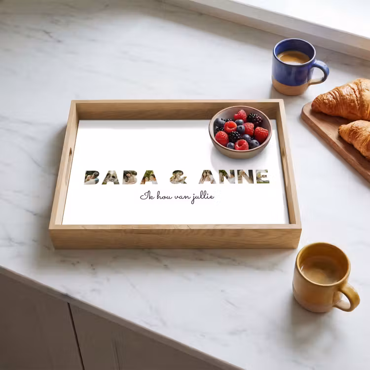 Gepersonaliseerd dienblad - Baba & Anne - Lettercollage — 4