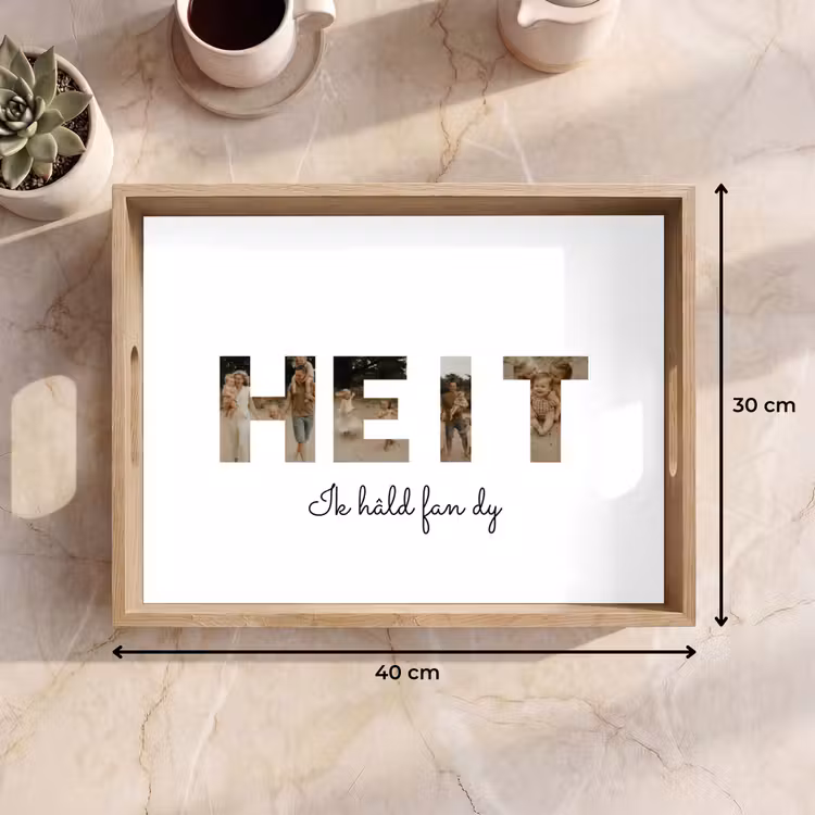 Gepersonaliseerd dienblad - Heit - Lettercollage — 9