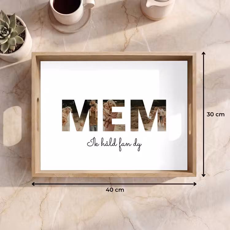 Gepersonaliseerd dienblad - Mem - Lettercollage — 9