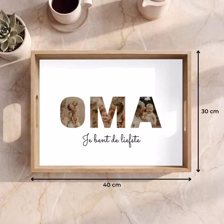 Gepersonaliseerd dienblad - Oma - Lettercollage — 9