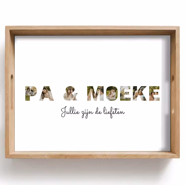 Gepersonaliseerd dienblad - Pa & Moeke - Lettercollage — 1
