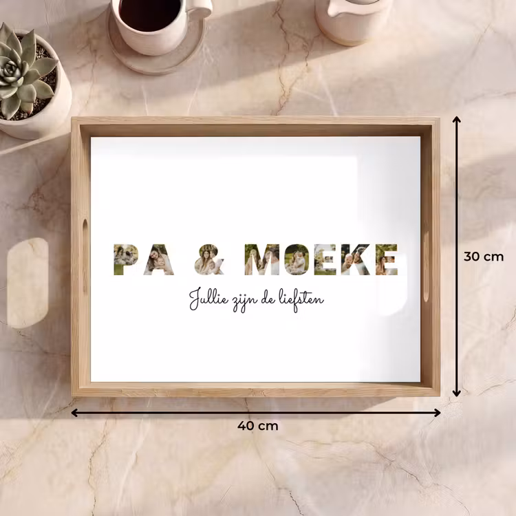 Gepersonaliseerd dienblad - Pa & Moeke - Lettercollage — 9