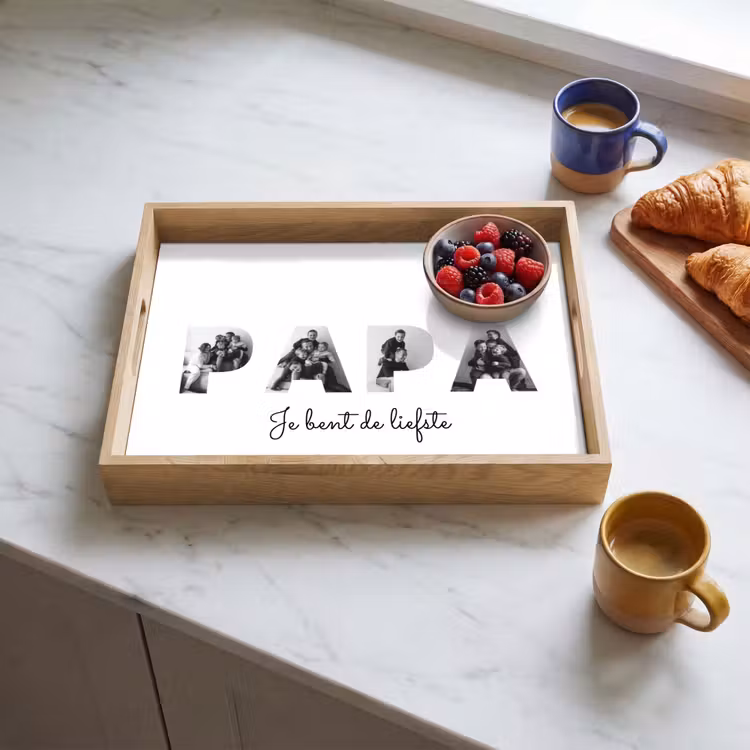 Gepersonaliseerd dienblad - Papa - Lettercollage — 4