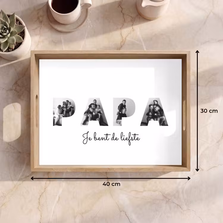 Gepersonaliseerd dienblad - Papa - Lettercollage — 9