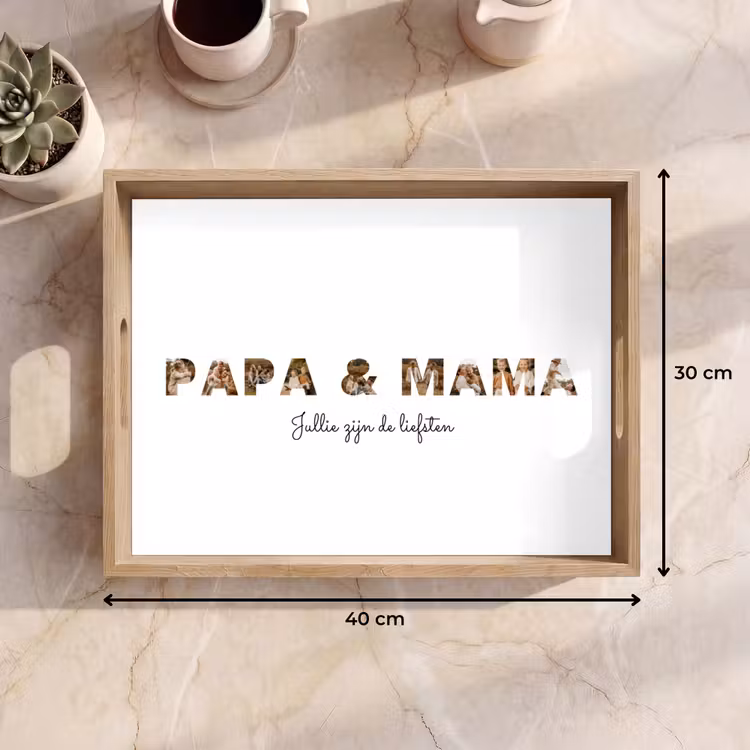 Gepersonaliseerd dienblad - Papa & Mama - Lettercollage — 9