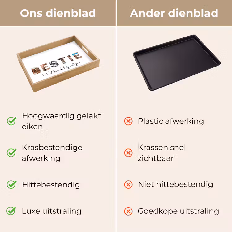 Gepersonaliseerd dienblad - Bestie - Lettercollage — 3