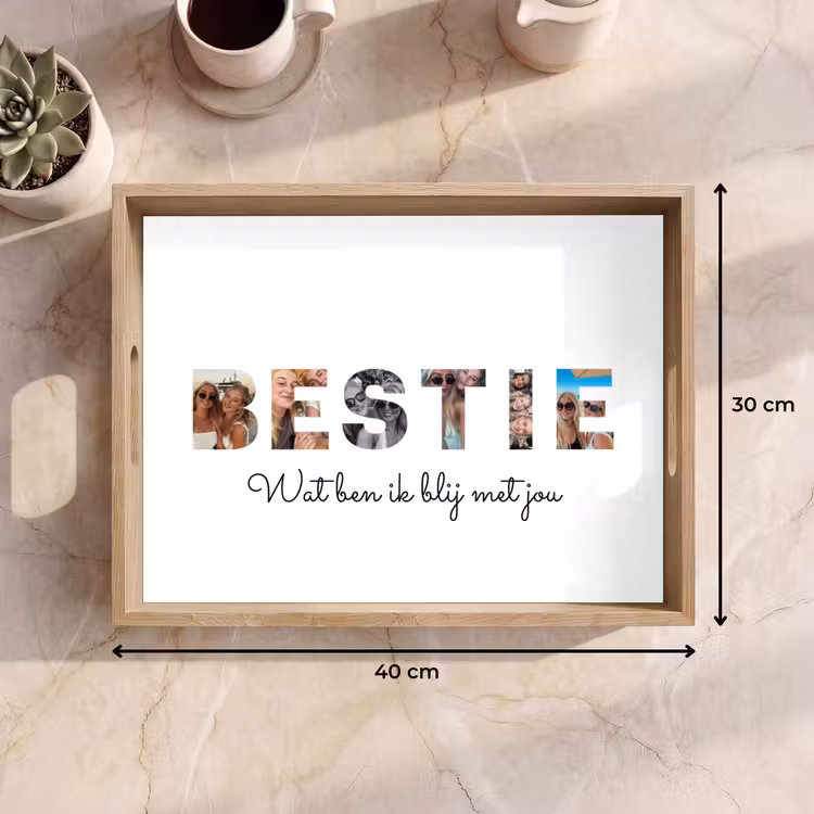 Gepersonaliseerd dienblad - Bestie - Lettercollage — 9