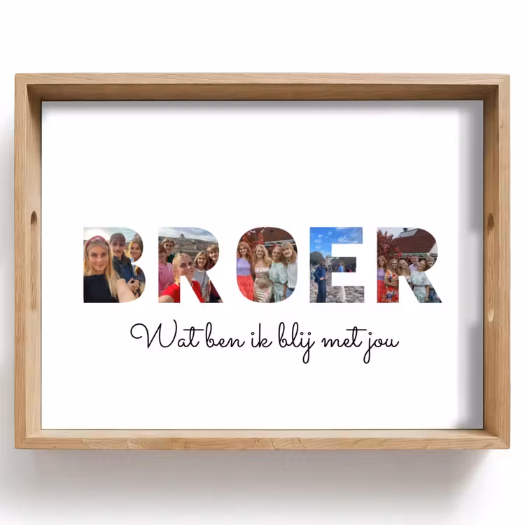Gepersonaliseerd dienblad - Broer - Lettercollage — 1