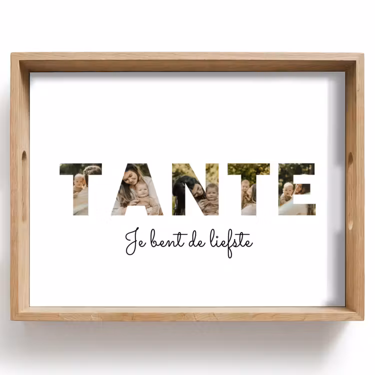 Gepersonaliseerd dienblad - Tante - Lettercollage — 1