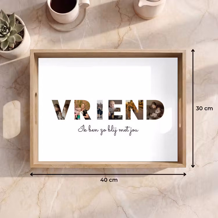 Gepersonaliseerd dienblad - Vriend - Lettercollage — 9