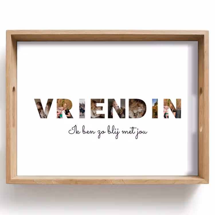 Gepersonaliseerd dienblad - Vriendin - Lettercollage — 1