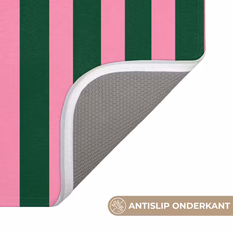 Badmat - Verticale strepen - Groen - Roze — 3