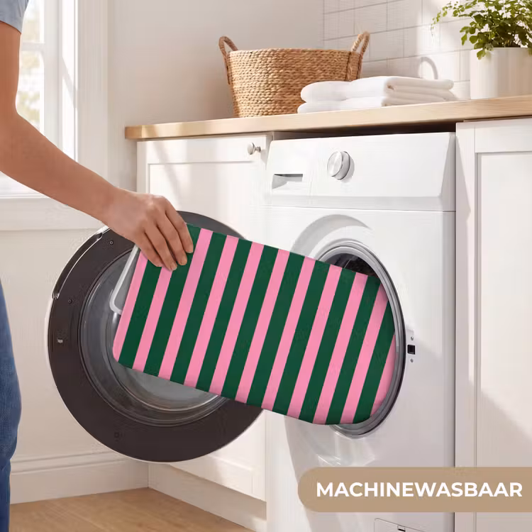 Badmat - Verticale strepen - Groen - Roze — 7