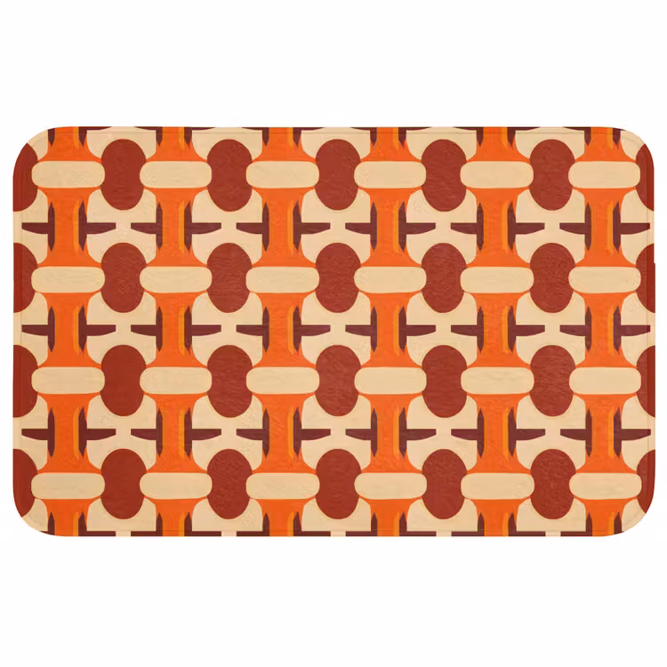 Badmat - Geometrisch - Retro - Oranje — 1