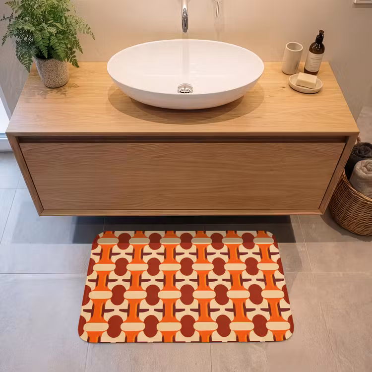 Badmat - Geometrisch - Retro - Oranje — 2