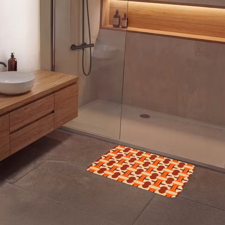 Badmat - Geometrisch - Retro - Oranje — 6
