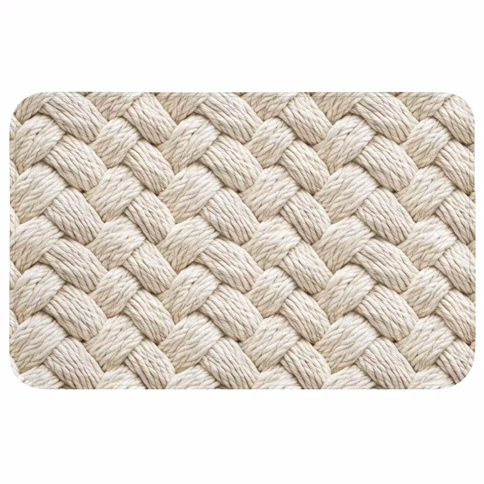 Badmat - Touw - Gebreid - Beige — 1