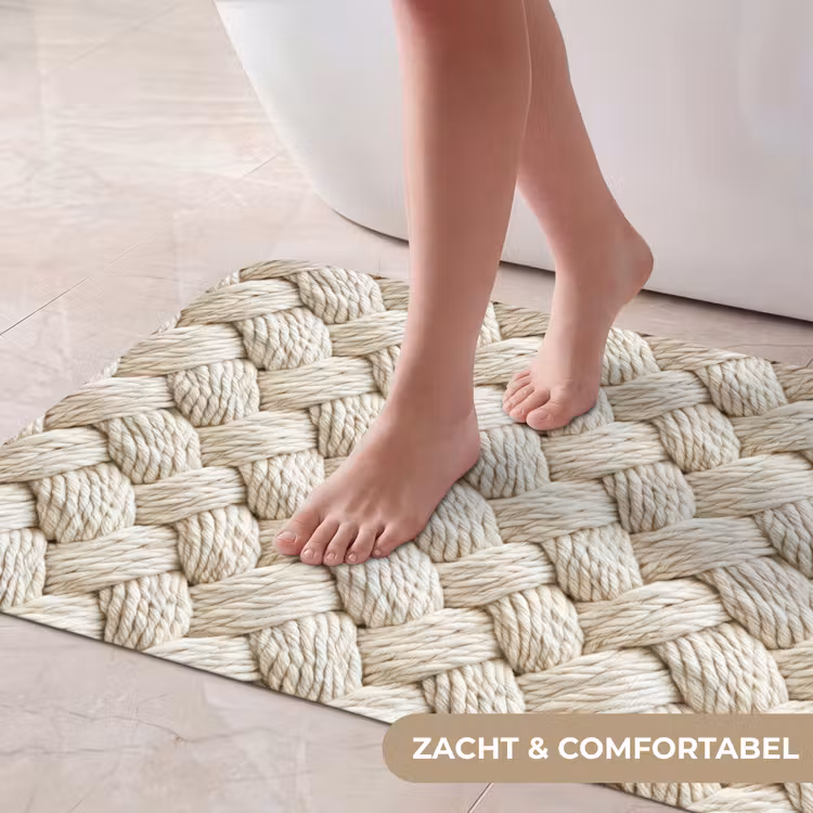 Badmat - Touw - Gebreid - Beige — 5