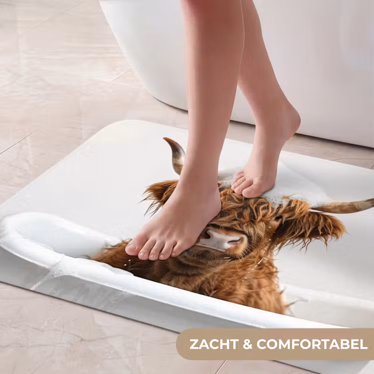 Badmat - Schotse Hooglander - Bad - Koe - Dieren - Schuim — 5