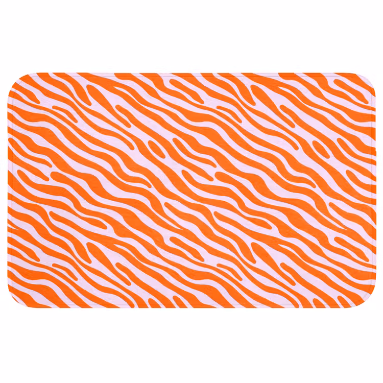 Badmat - Strepen - Dynamisch - Oranje — 1