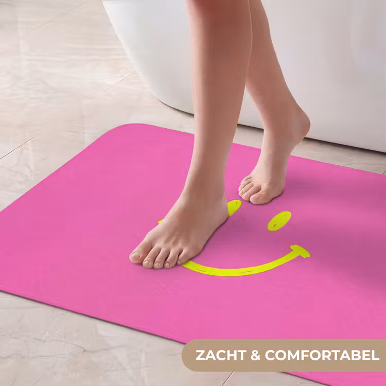 Badmat - Smiley - Vrolijk - Roze — 5
