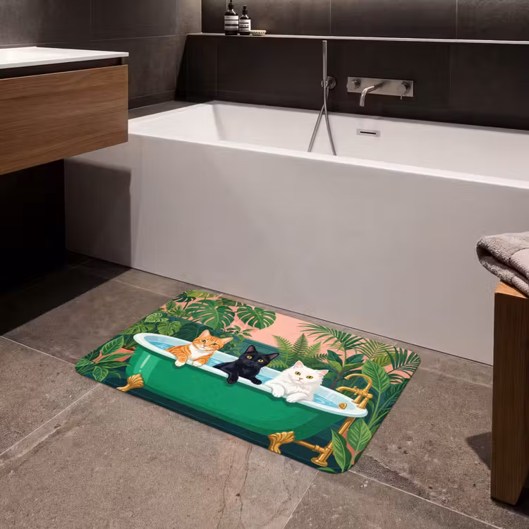 Badmat - Badkamer - Kattenparade - Kleurrijk — 4