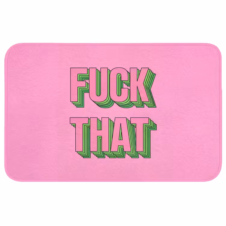 Badmat - Tekst - Bold - Roze — 1