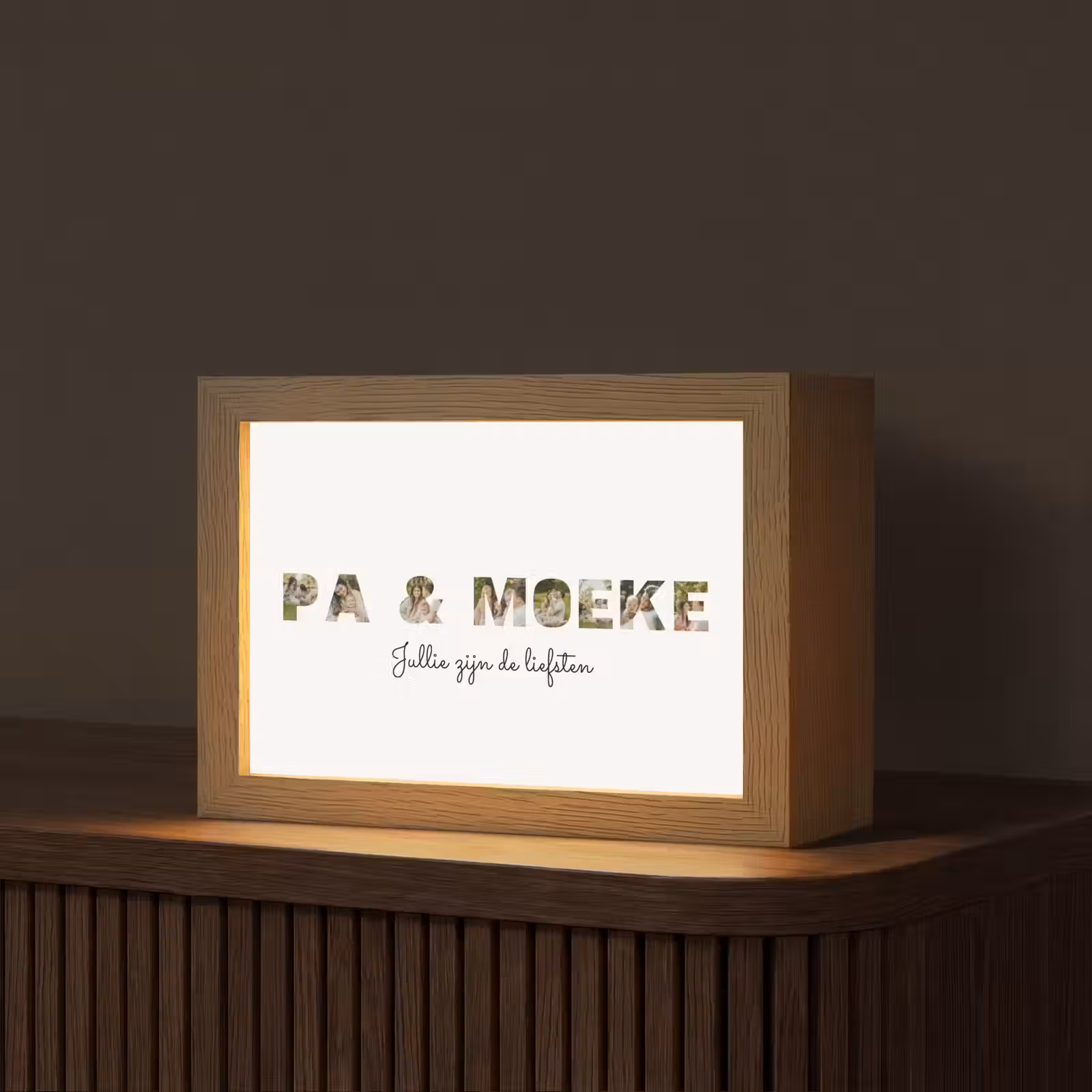 Gepersonaliseerde Lightbox - Pa & Moeke - Lettercollage — 1