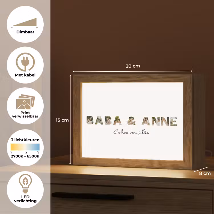 Gepersonaliseerde Lightbox - Baba & Anne - Lettercollage — 7