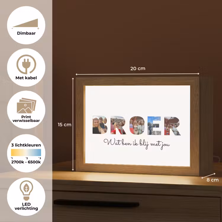 Gepersonaliseerde Lightbox - Broer - Lettercollage — 7