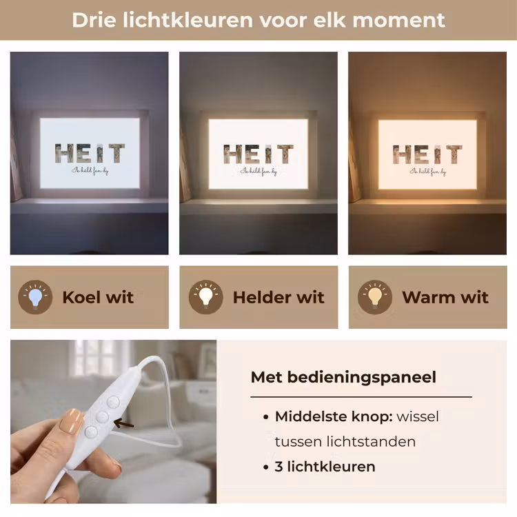 Gepersonaliseerde Lightbox - Heit - Lettercollage — 6