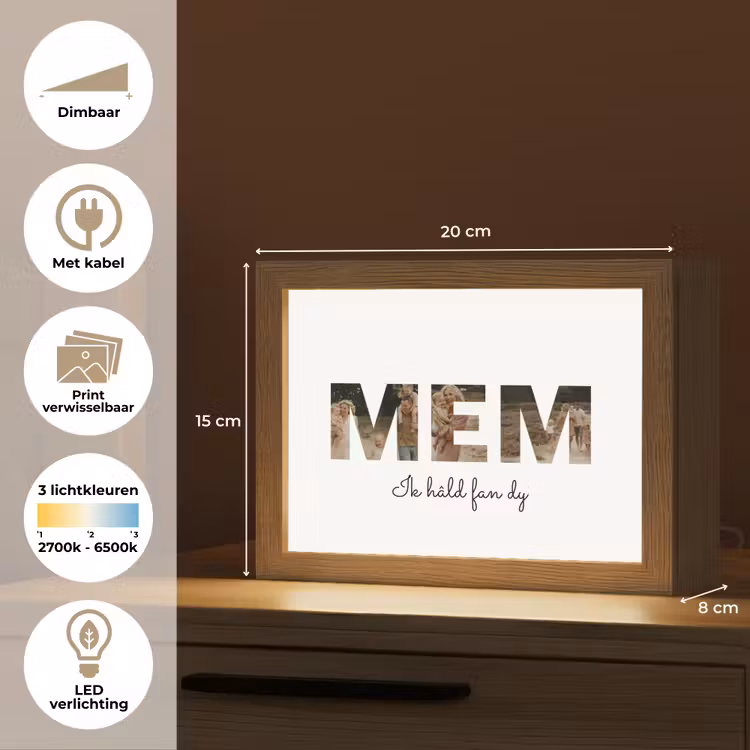 Gepersonaliseerde Lightbox - Mem - Lettercollage — 7