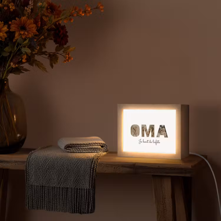 Gepersonaliseerde Lightbox - Oma - Lettercollage — 2