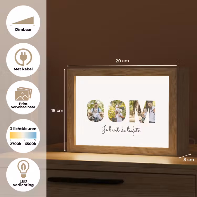 Gepersonaliseerde Lightbox - Oom - Lettercollage — 7