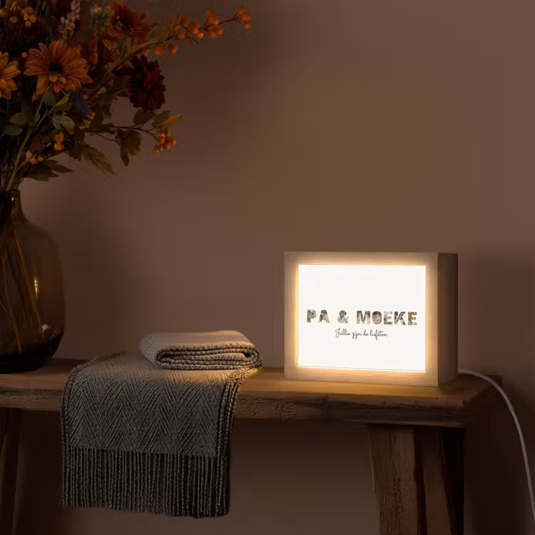 Gepersonaliseerde Lightbox - Pa & Moeke - Lettercollage — 2