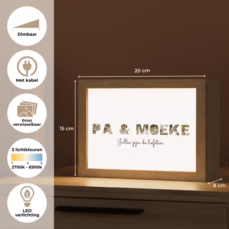 Gepersonaliseerde Lightbox - Pa & Moeke - Lettercollage — 7