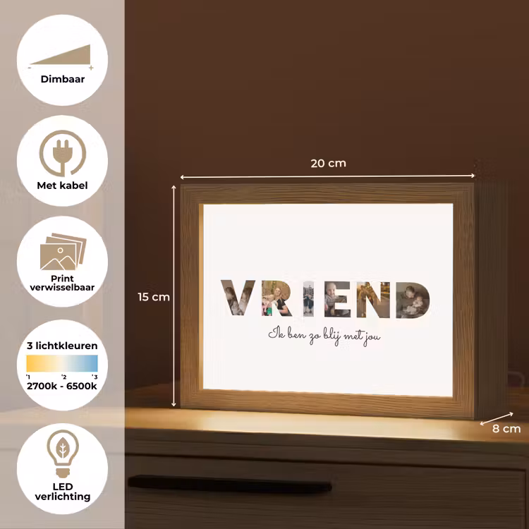 Gepersonaliseerde Lightbox - Vriend - Lettercollage — 7