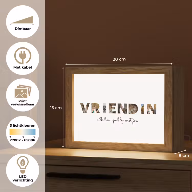 Gepersonaliseerde Lightbox - Vriendin - Lettercollage — 7