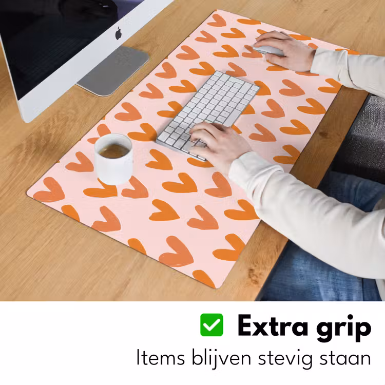 Bureau onderlegger - Hartjes - Getekend - Oranje — 6