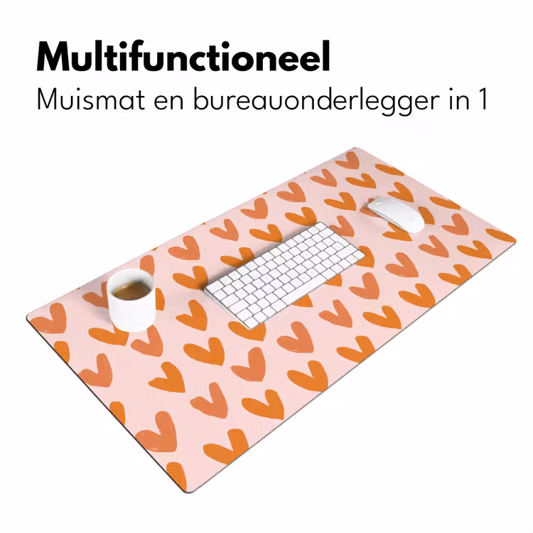 Bureau onderlegger - Hartjes - Getekend - Oranje — 7