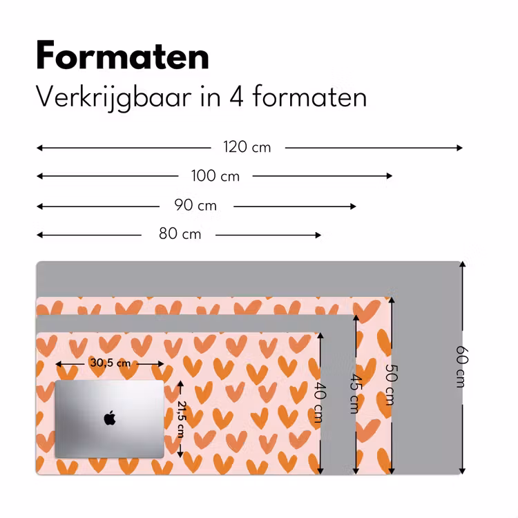 Bureau onderlegger - Hartjes - Getekend - Oranje — 8