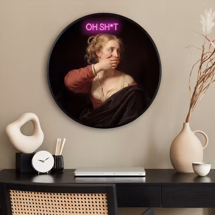 Ronde fotolijst - Quote - Neon - vrouw — 2