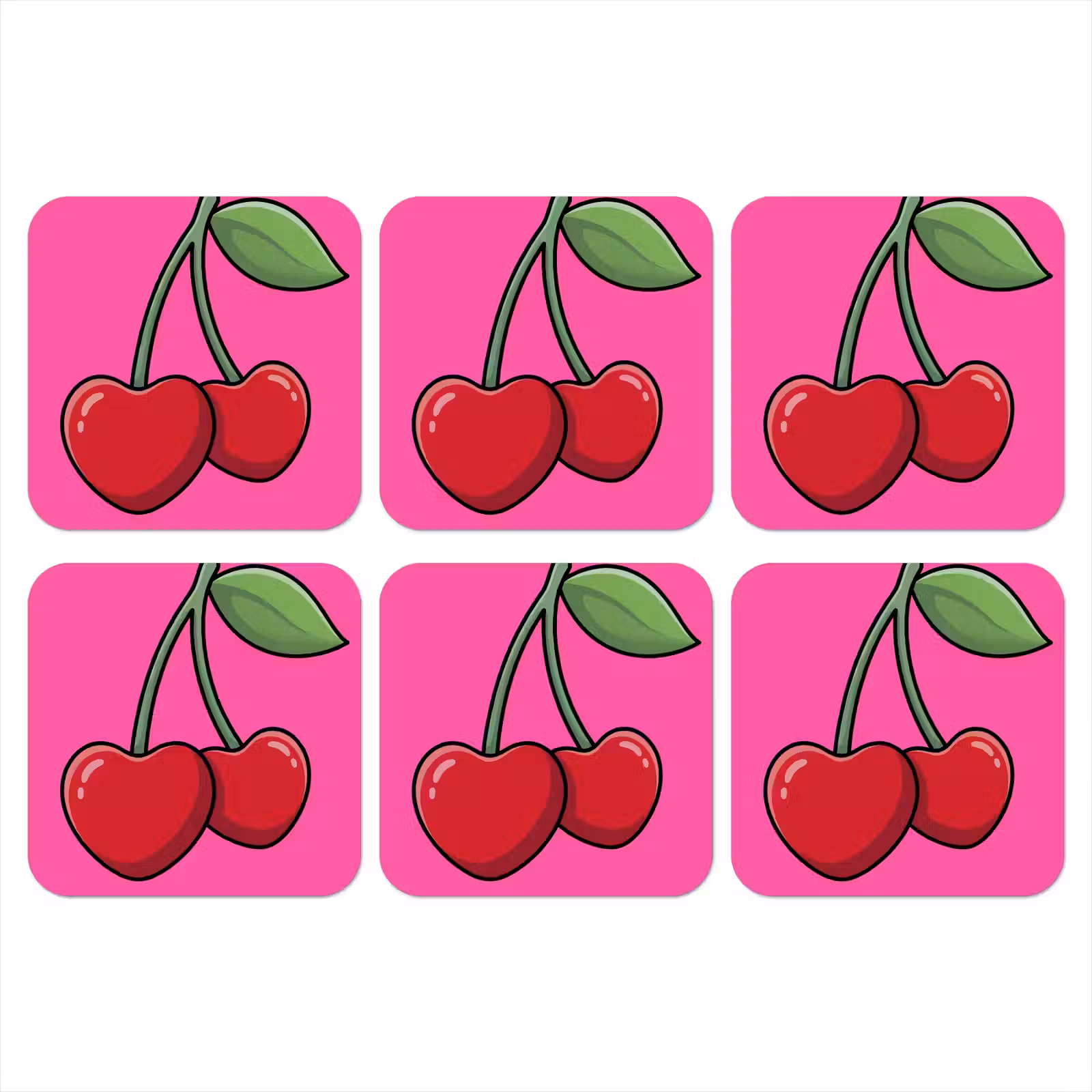 Onderzetter​ - Kers - Roze - Fruit — 1