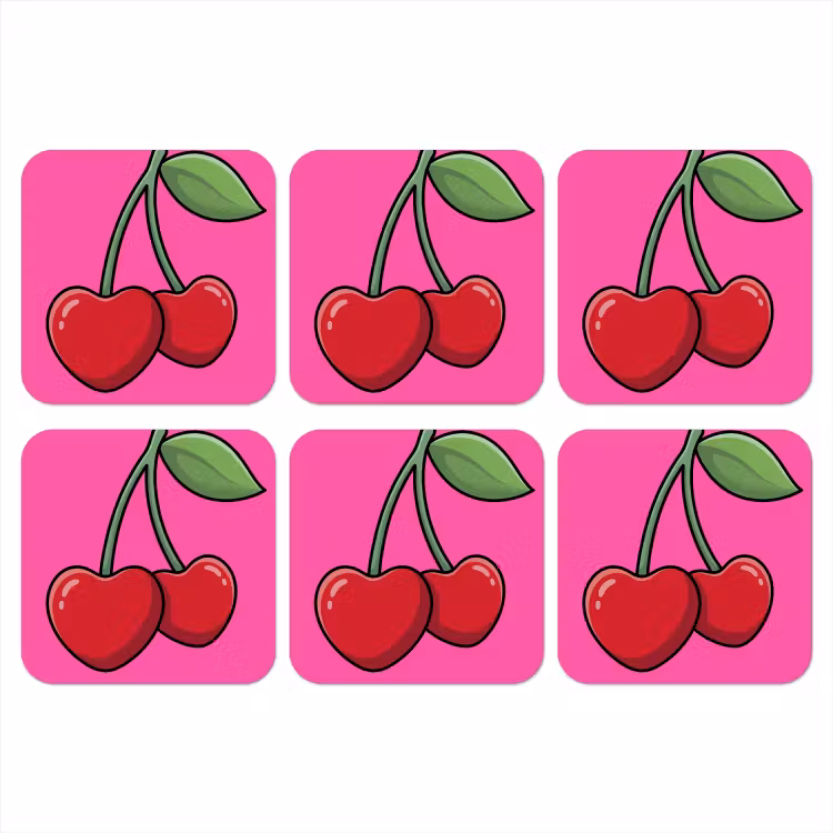 Onderzetter​ - Kers - Roze - Fruit — 1